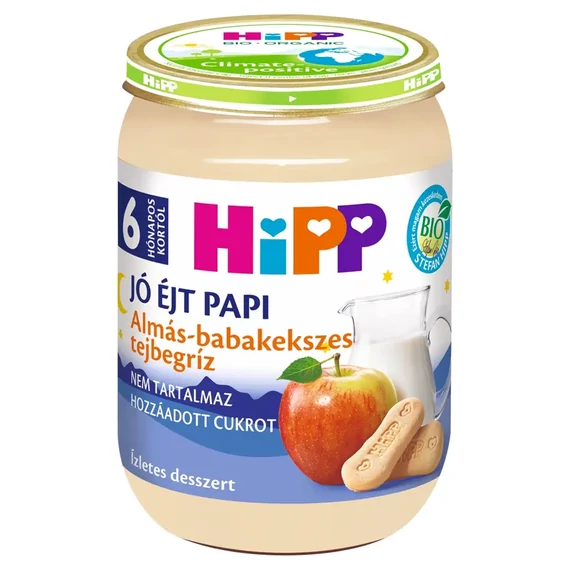 HIPP Jó éjt papi Almás-babakekszes tejbegríz BIO 190g babadesszert